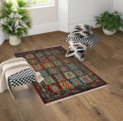 Handmade Multicolor Chobi Kilim Rug