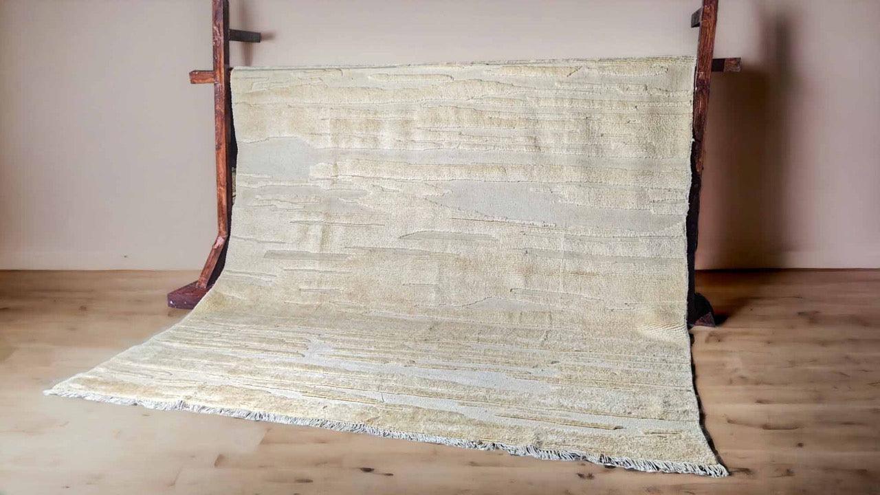 Snugly Textured Berber Wool Rug - Size: 9.11 x 8.4-2