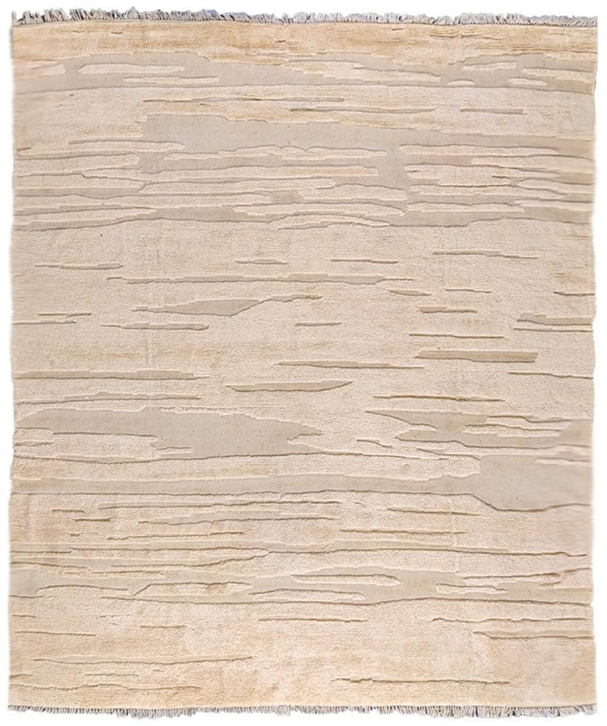 Snugly Textured Berber Wool Rug - Size: 9.11 x 8.4-0