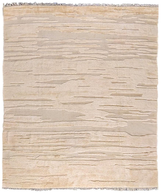 Snugly Textured Berber Wool Rug - Size: 9.11 x 8.4-0